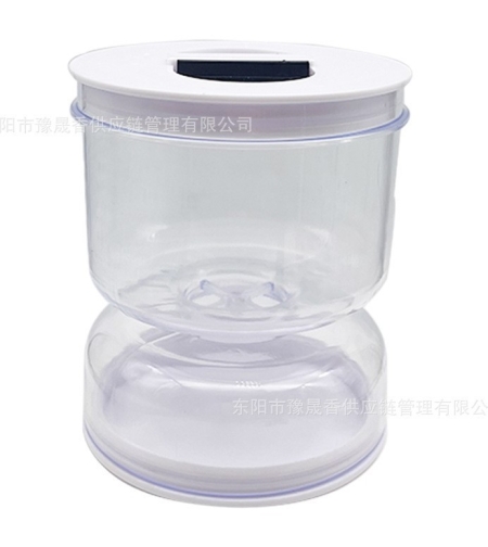 Borcan pentru Muraturi, Flippy, cu Separator pentru Lichide, Ermetic, Termorezistent, Tip Clepsidra, 800 ml, ABS, Alb, 13x11 cm