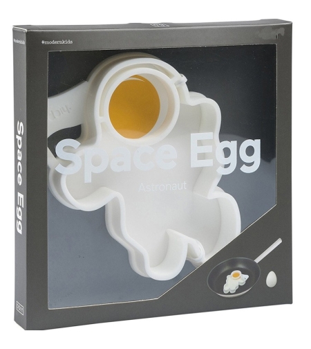 Forma pentru Alimente, Flippy, pentru Omlete/Prajituri/Clatite, din Silicon, Model Astronaut,15 x 11.5 x 2 cm, Alb
