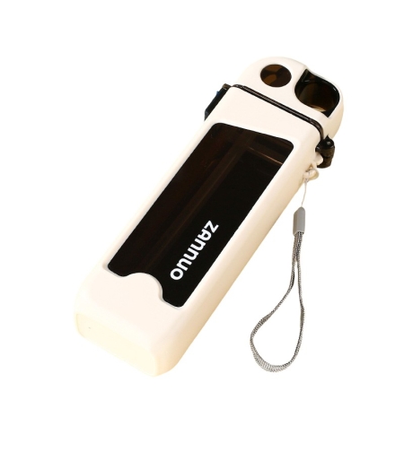 Sticla de Apa pentru Sport, Flippy, 350 ml, cu Pai si Capac, 23x7x4.4 cm, Buton de Blocare, din PC, Alb