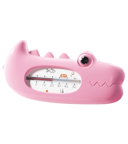 Termometru pentru Baie, Flippy, Plutitor, Rezistent la apa, Multifunctional, Model Crocodil, 2.7x6.5x3.7 cm, Roz