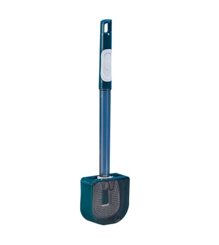 Perie de Toaleta, Flippy, cu Recipient pentru Detergent, din Plastic+TPR, Montare fara Perforare, 40 x 9 cm, Verde