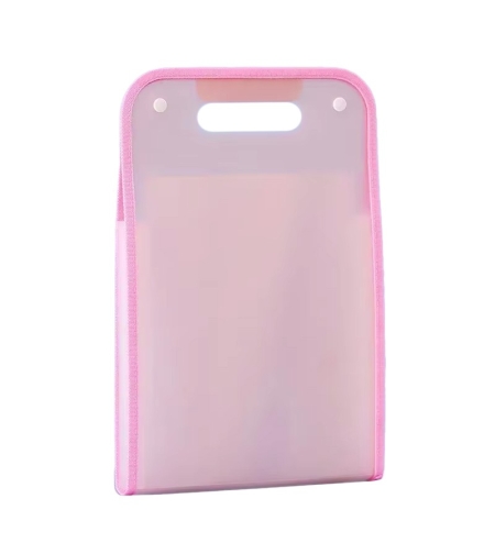 Suport Vertical pentru Hartii A4, Flippy, Suport Portabil pentru Hartie A4 cu Maner, PP, pentru Depozitare Hartii si Documente, 37x24.3 cm Roz