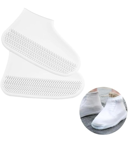 Husa Incaltaminte, Flippy, Impermeabila, Antiderapanta, din Latex, 13 x 13 x 2 cm, Marime L 41-47 cm, Alb