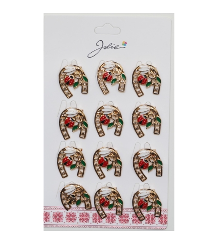 Set 12 Brose Martisor Primavara Potcoava cu Buburuza si Ghiocel