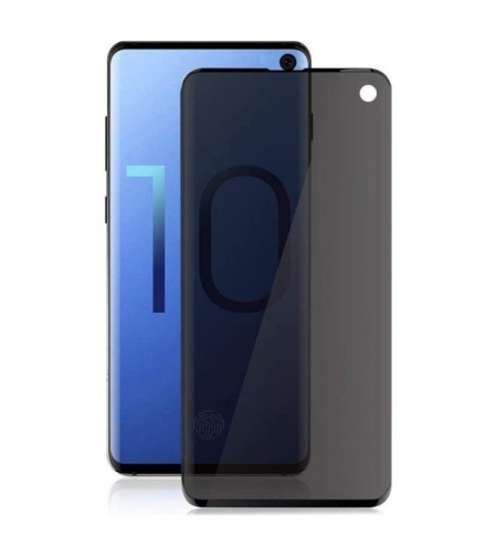 Folie Sticla Securizata Curbata Flippy pentru Samsung S10 Full Glue Privacy Negru