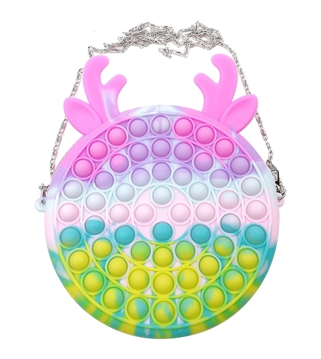 Jucarie antistres din silicon Flippy, Pop it Now and Flip It ,Geanta ,Multicolor