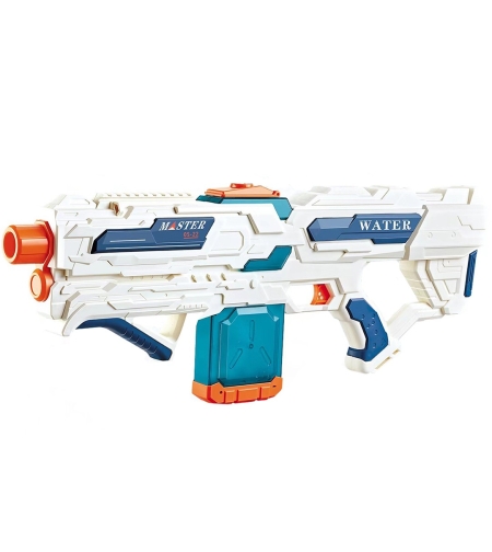Pistol cu Apa pentru Copii 14+ ani, Flippy, Rezervor 600ml, cu baterie 1200mAh, Electric Burst, Alb/Albastru