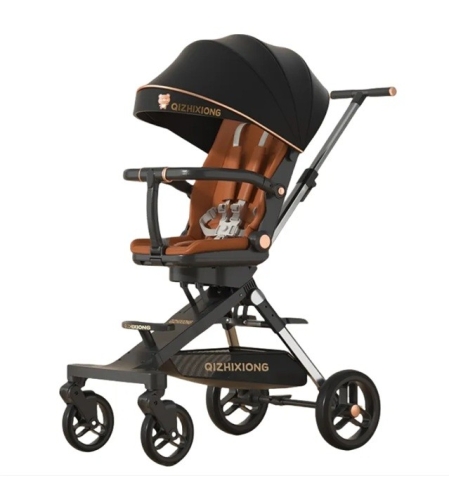 Carucior Sport Flippy 3in1, 6-36 Luni, Pliabil, Tavita pentru Masa, Pat de Dormit, Centura de Siguranta, Roti 360 Grade, Reversibil, Parasolar, Maner Reglabil, 64 x 35 x 100 cm, Negru