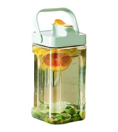 Dozator portabil pentru bauturi Flippy, 3.5 litri, capac etans, duza deschidere/inchidere, recipent din plastic, gradat, filtru, maner, pentru diverse bauturi, 29.7 x 14.1 x 14.4 cm, verde