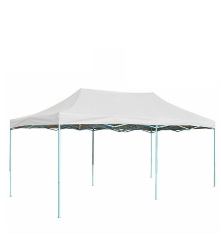 Cort Pavilion 3x6m Alb Pliabil Cadru Metal pentru Curte, Gradina, Evenimente