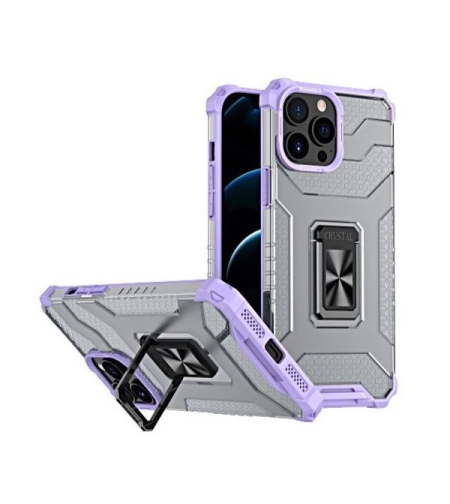 Husa de protectie Flippy compatibila cu Apple iPhone 13 Pro Max Acrylic Armor cu suport Mov