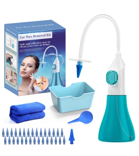 Dispozitiv de Curatare Urechi, Flippy, pentru Indepartare Ceara, Accesorii Incluse, din ABS+PC, Verde