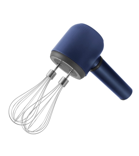 Mixer Electric fara Fir, Flippy, Mixer pentru Oua Smantana Frisca, Maner Plastic, Usor de Utilizat si Depozitat, 20 x 8.5 x 14.5 cm, Albastru Inchis