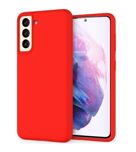 Husa protectie Flippy compatibila cu Samsung S21 5G Liquid Silicone Case Rosu