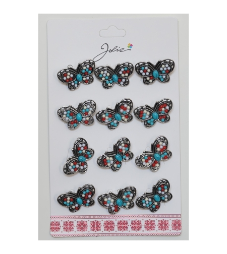 Set 12 Brose Martisor Primavara Fluture cu Pietre