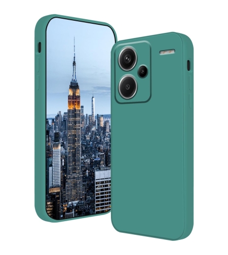 Husa de Protectie, Flippy, pentru Xiaomi Redmi Note 13 Pro Plus 5G, Liquid Silicone, cu Microfibra pe Interior, Protectie Antisoc, Compatibil Incarcare Wireless, Verde