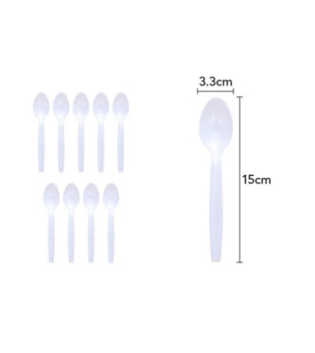 Set 10 Linguri de unica folosinta 15 x 3.3 cm, alb