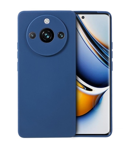 Husa de Protectie, Flippy, pentru Realme 11 Pro Plus, Liquid Silicone, cu Microfibra pe Interior, Protectie Antisoc, Compatibil Incarcare Wireless, Albastru