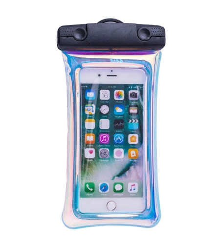 Husa subacvatica Holografica Waterproof Flippy, Snowproof, Universala, Impermeabila, cu Snur, pentru telefon sau documente, Negru