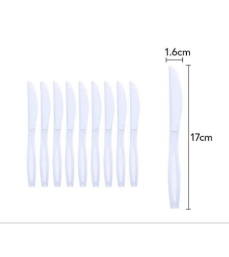 Set 10 cutite de unica folosinta 17 x 1.6 cm, alb
