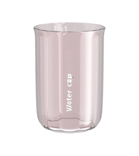 Cana de Apa pentru Clatit, Flippy, pentru Periuta de Dinti, 200 ml, 10.4 x 7.3 cm, Roz Transparent
