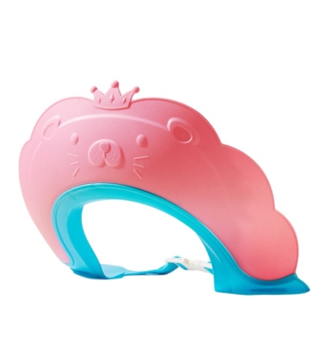 Viziera de Protectie Baie Pentru Copii, Fippy, Model Coronita Leu, Dimensiune ajustabila, Durabil, Usor de curatat, Impotriva Samponului, pentru Ochi si Urechi, TPE+PP, 21x20.5 cm, Roz