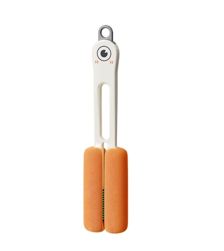 Perie de Curatat Pahare, Cani, Sticle, Flippy, cu Maner Lung si Burete, Accesorii pentru Spalarea Paielor si Capacelor, usor de Agatat, 27.5x11.4x6cm, Alb