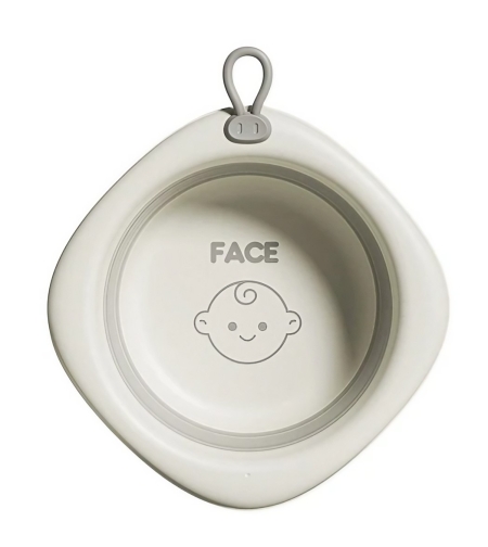 Cada Pliabila pentru Baie pentru Copii, Flippy, Cadita pentru Bebelusi, Model Romb pentru Fata, Gri, 31.5x31.5x3.5 cm, 3L