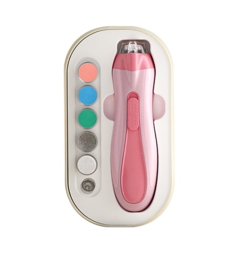 Pila Electrica, Flippy, pentru Copii si Bebelusi, din ABS, 6 Accesorii, cu Lumina LED, 9.5 x 6 x 17 cm, Roz