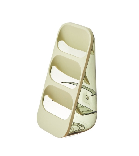 Suport - Organizator pentru Tacamuri, Flippy, 3 Compartimente, Suport pentru Cosmetica, Ustensile, Material PP Durabil, 33 x 16 x 15 cm Verde