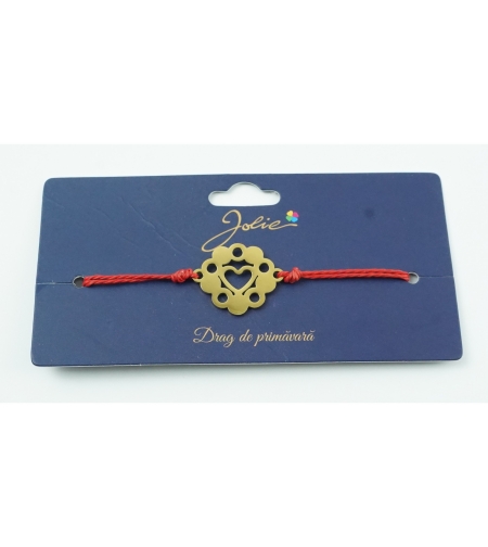 Bratara Aurie Inox Inima in Cercuri
