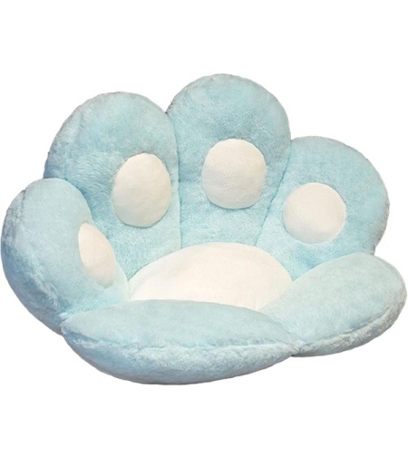 Perna Decorativa, Flippy, Model Laba de Pisica, din Plus, pentru Scaun/Canapea/Podea, 80 x 70 cm, Albastru Deschis