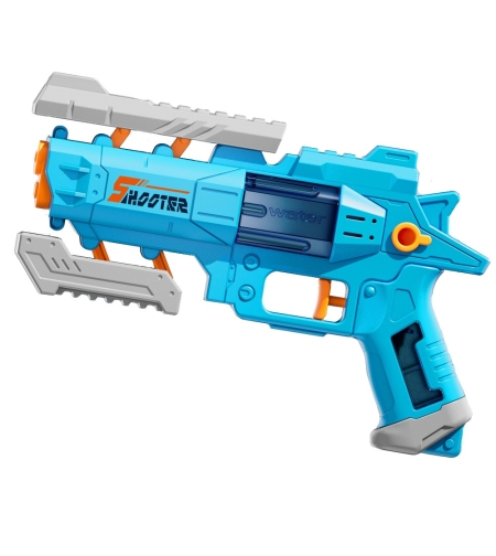 Pistol Manual cu Apa, Flippy, Jucarie Pistol cu Apa Sigur Pentru Copii, Design Nou S-Shooter Atractiv, 23 x 14.5 cm, Albastru
