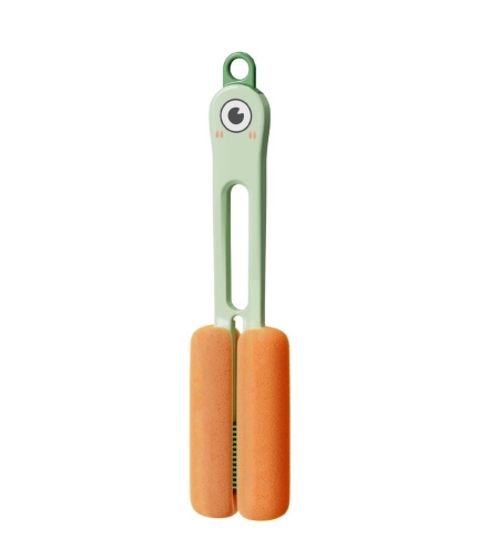 Perie de Curatat Pahare, Cani, Sticle, Flippy, cu Maner Lung si Burete, Accesorii pentru Spalarea Paielor si Capacelor, usor de Agatat, 27.5x11.4x6cm, Verde