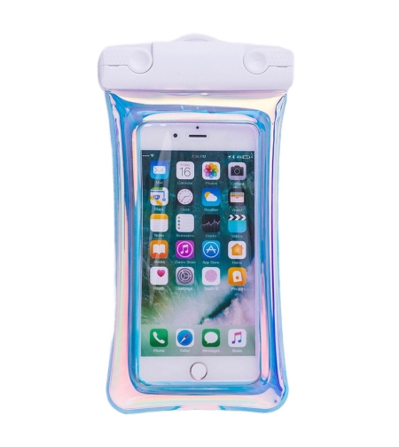 Husa subacvatica Holografica Waterproof Flippy, Snowproof, Universala, Impermeabila, cu Snur, pentru telefon sau documente, Alb