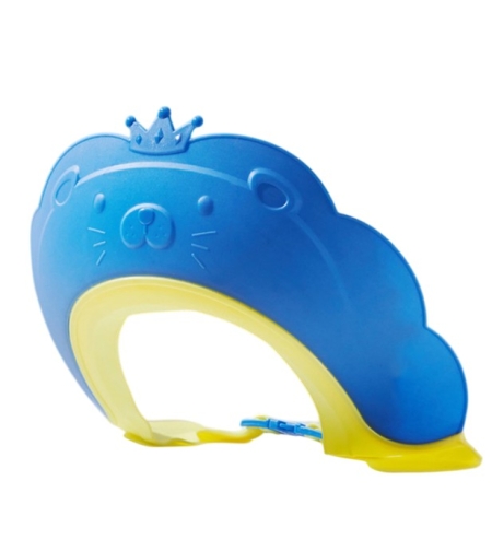 Viziera de Protectie Baie Pentru Copii, Fippy, Model Coronita Leu, Dimensiune ajustabila, Durabil, Usor de curatat, Impotriva Samponului, pentru Ochi si Urechi, TPE+PP, 21x20.5 cm, Albastru