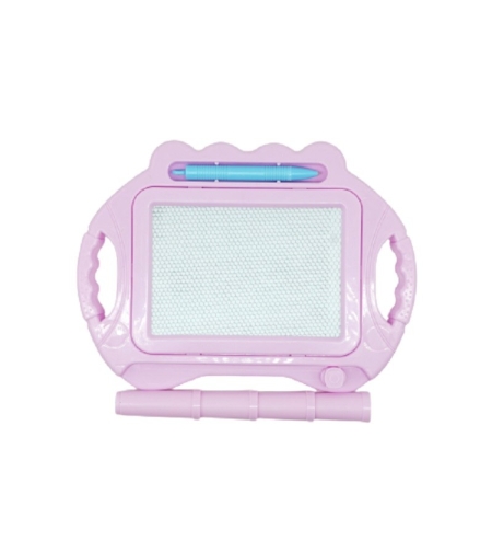 Tabla Magnetica pentru desen Flippy, Pix, forma dreptunghi, dimensiuni 23x17 cm, Dezvolta Creativitatea, cu picioare suport, Roz Pal