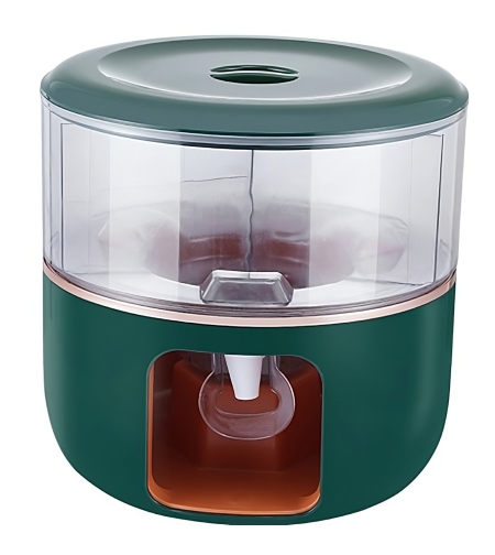 Dozator de apa Flippy, 3 compartimente rotative, capacitate mare de 6l, verde
