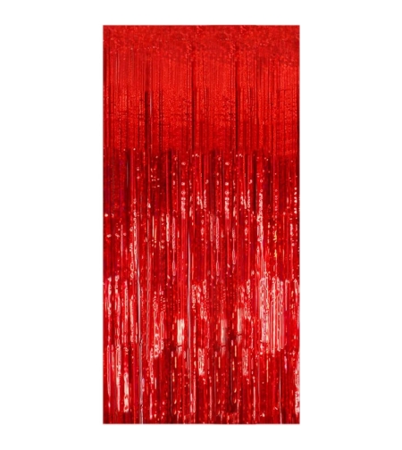 Perdea Franjurata, Flippy, Model Decor Petrecere, pentru Fundal de Poze, Amenajare Colorata a Petrecerii, Dimensiune 100x200 cm, Rosu