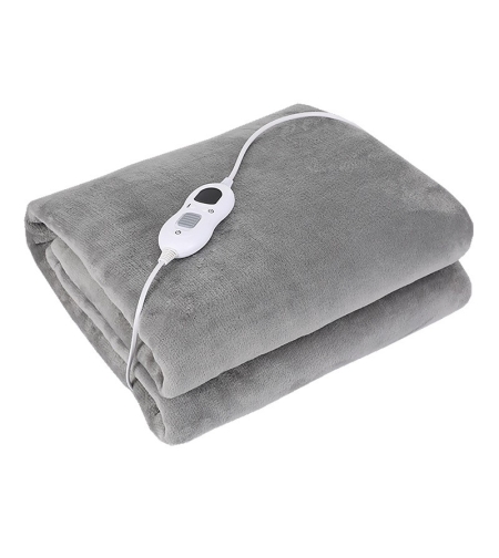 Patura Cu Incalzire Electrica, Flippy, 135 W, 180x130 cm, 6 Trepte De Incalzire, Flanel, Gri