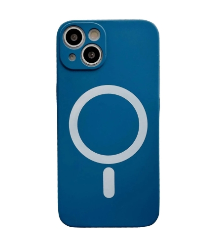Husa MagSafe pentru Apple iPhone 13, Silicon, Protectie pentru camera, Magnetica, Incarcare Wireless,  Flippy, Albastru