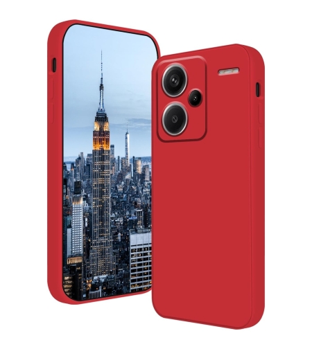 Husa de Protectie, Flippy, pentru Xiaomi Redmi Note 13 Pro Plus 5G, Liquid Silicone, cu Microfibra pe Interior, Protectie Antisoc, Compatibil Incarcare Wireless, Rosu