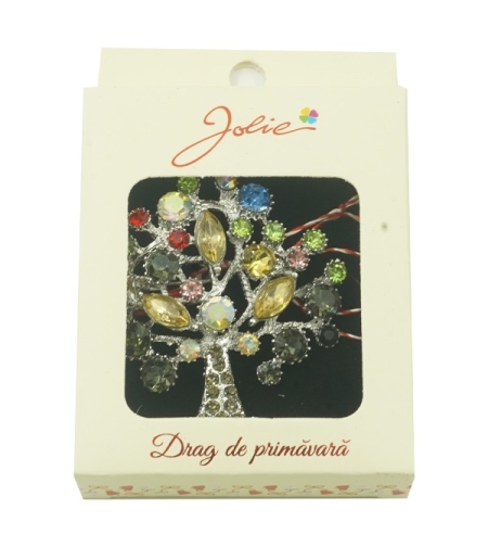 Brosa Multicolora Jolie model Copac Pietre