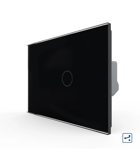 Intrerupator Simplu Cap Scara / Cruce cu Touch LIVOLO din Sticla, Standard Italian, negru