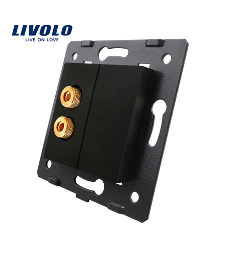 Priza cu mufa pentru redare sunet Livolo, negru