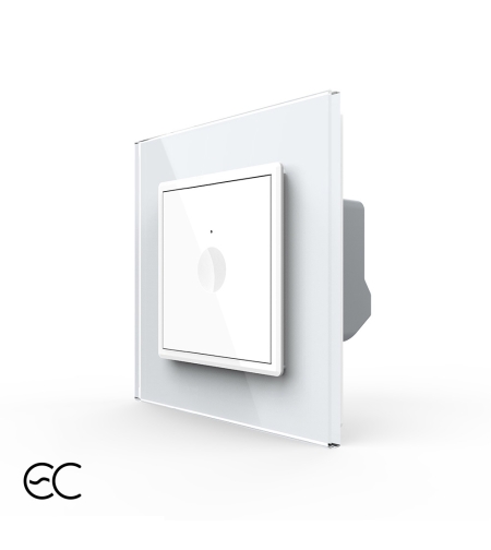 Intrerupator Simplu cu Touch LIVOLO cu Rama din Sticla - Protocol ZigBee EC, alb