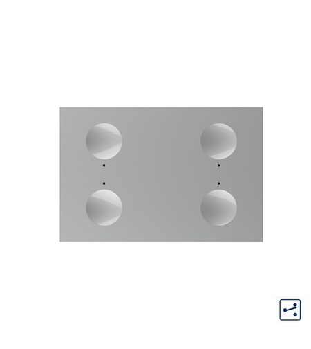 Modul intrerupator cvadruplu cap scara / cap cruce cu touch Livolo standard Italian, Serie noua, gri