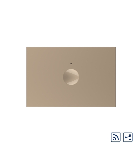 Modul intrerupator simplu cap scara / cap cruce wireless cu touch Livolo standard Italian, Serie noua, auriu