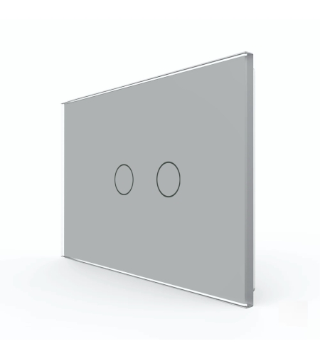 Intrerupator Dublu cu Touch LIVOLO din Sticla – Standard Italian, gri