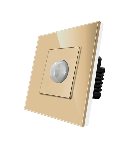Senzor de Miscare PIR LUXION cu Rama din Sticla, auriu